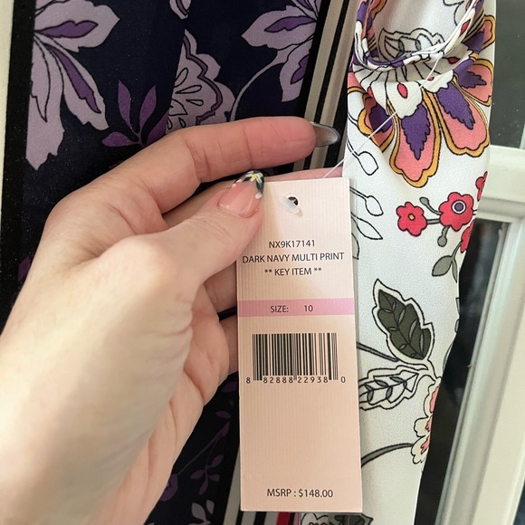 NANETTE LEPORE Floral Print V-Neck Asymmetrical Slip-on Maxi Dress, size 10 - Picture 3 of 8